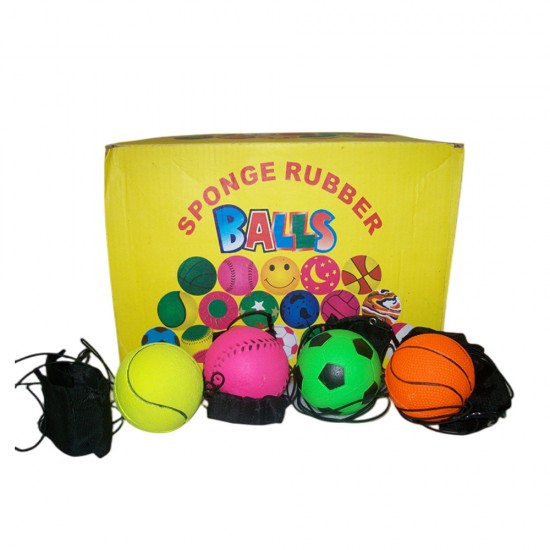 Rubber return ball with strap  