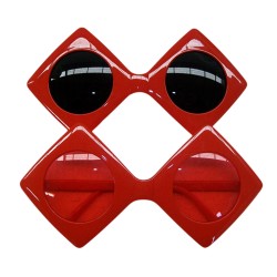 Large red framed glasses    
