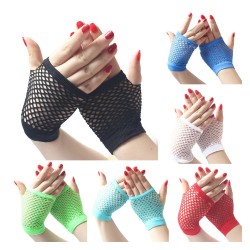 Short fishnet fingerness gloves  