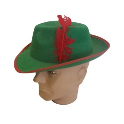 Green felt hat with feather 