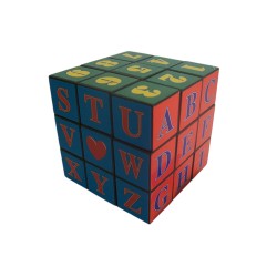 Magic cube with nubers and alphabet   
