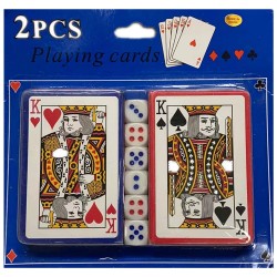 2 Poker card with 6 dices 