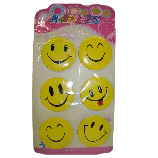 Smiley face badges large  