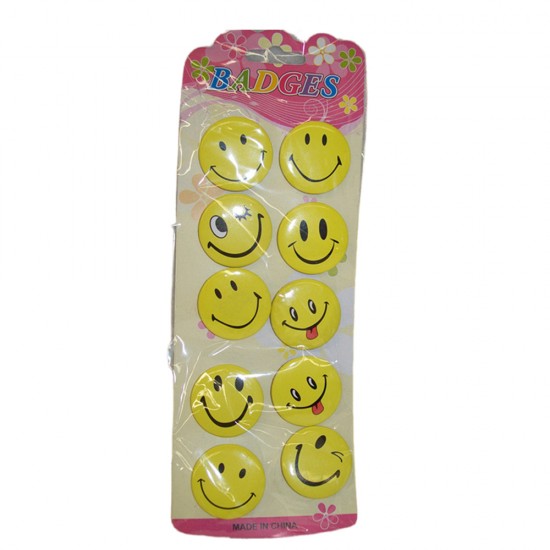 Smiley face badges small   