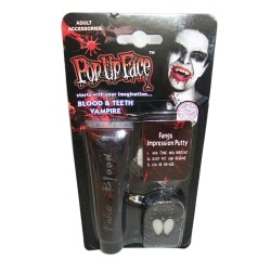 Fake blood & vampire teeth set 