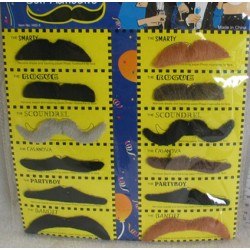 PARTY MUSTACHES 12 PCS ON CARD